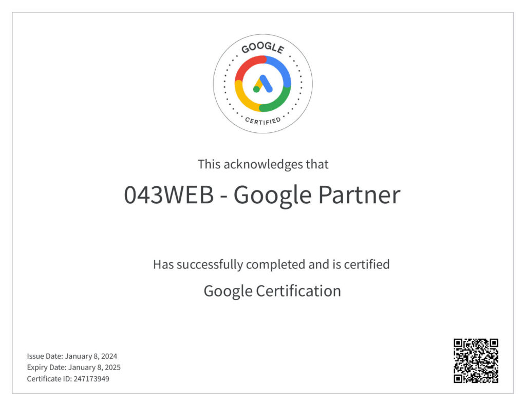 043WEB verlengt partnerschap met Google | 043WEB | Webdesign Maastricht